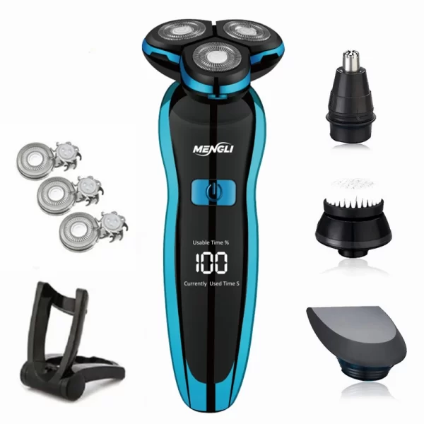 Barbeador Elétrico Barbeador Elétrico Máquina de Cortar Pelos Corporais Máquina de Barbear para Homens Mulheres Máquina de Cortar Barba Rotativa Aparador À Prova D'água - Imagem 6