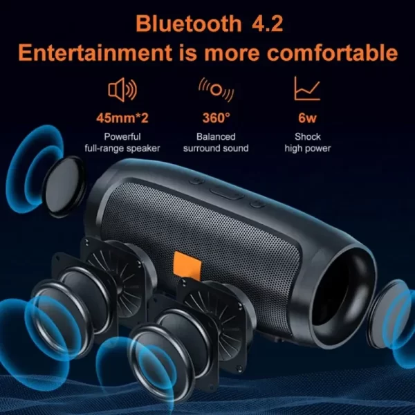 TF USB Bluetooth Speaker Dual Speaker Stereo Outdoor Tfusb Playback Fm Voice Broadcasting Portable Subwoofer Wireless Speaker - Imagem 3