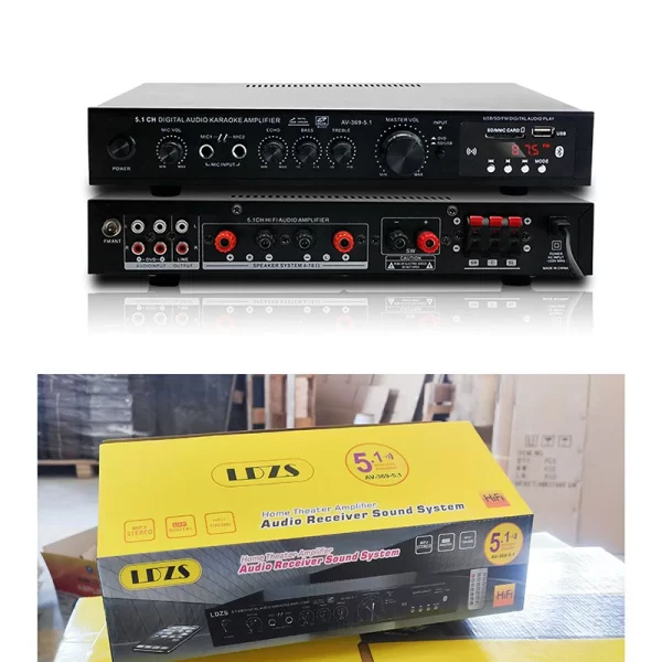 Bluetooth 5.1 Stereo Audio Amplifier Receiver 6 Channel Home Theater Audio Stereo System Components Home Amplifier FM Radio - Imagem 7