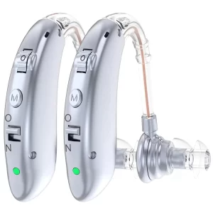 Rechargeable Digital Hearing Aid Adjustable Tone Best Sound Amplifier Portable Deaf Elderly BTE Hearing Aid