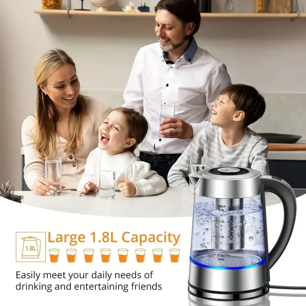 1.8L Electric Kettle with 12 Temperature Settings and 24 Hour Insulation - Stainless Steel Strainer - Imagem 3